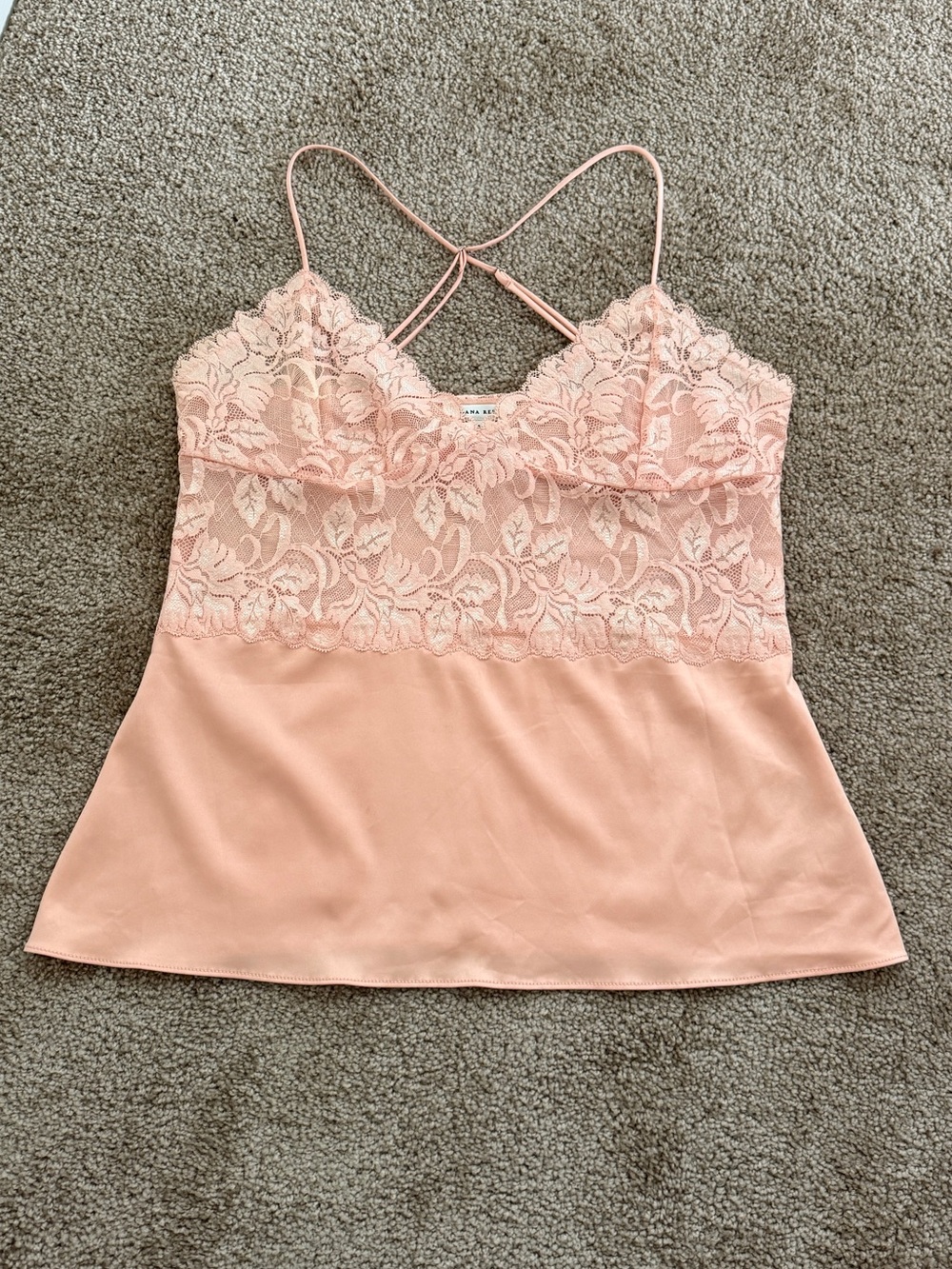 Banana Republic Blush Peach Lace-Trim satin Camisole